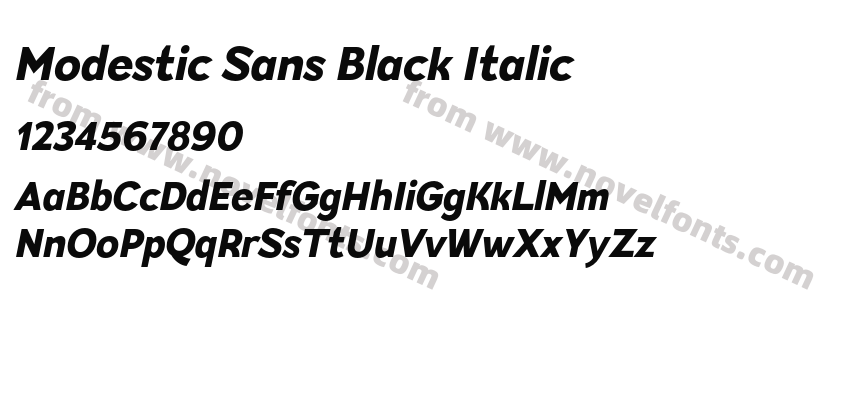 Modestic Sans Black ItalicPreview