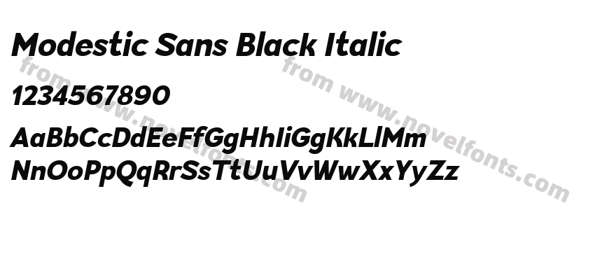 Modestic Sans Black ItalicPreview