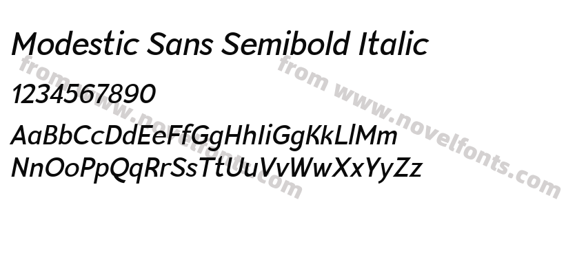 Modestic Sans Semibold ItalicPreview