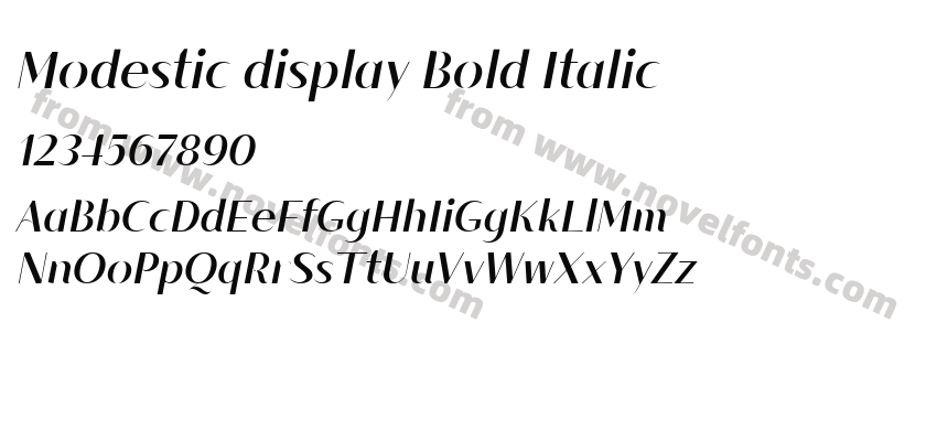 Modestic display Bold ItalicPreview