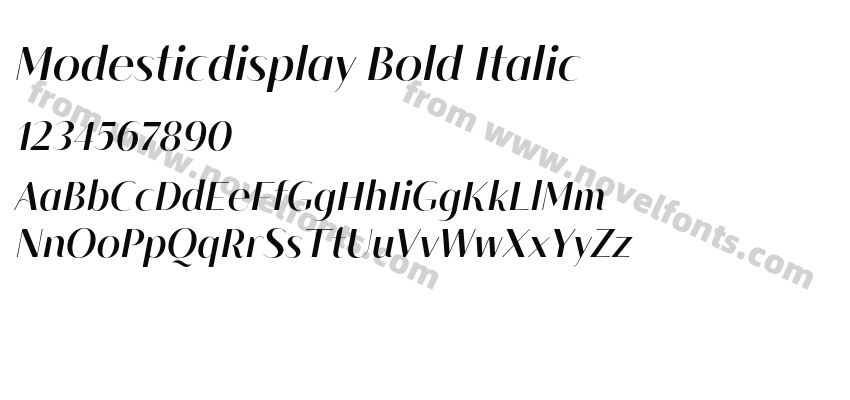 Modesticdisplay Bold ItalicPreview