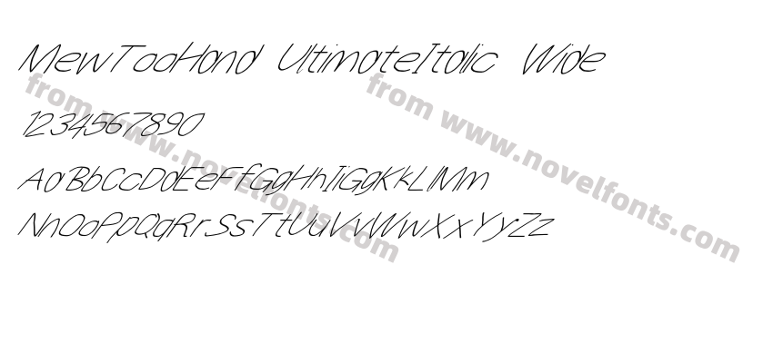 MewTooHand UltimateItalic WidePreview