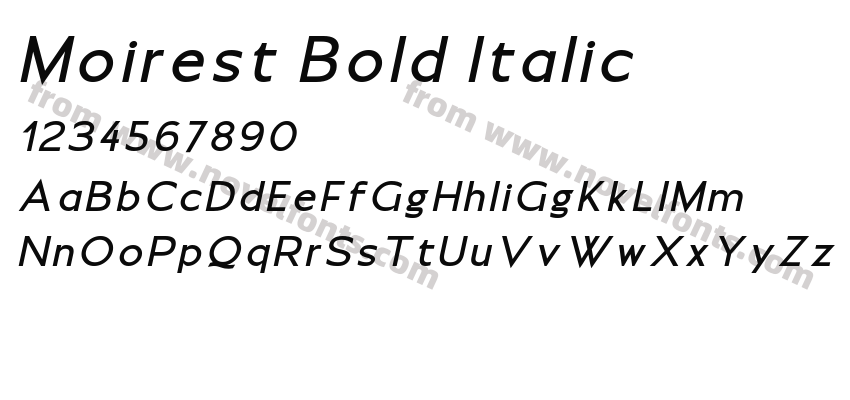 Moirest Bold ItalicPreview