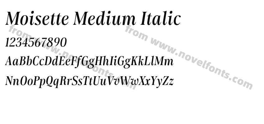 Moisette Medium ItalicPreview