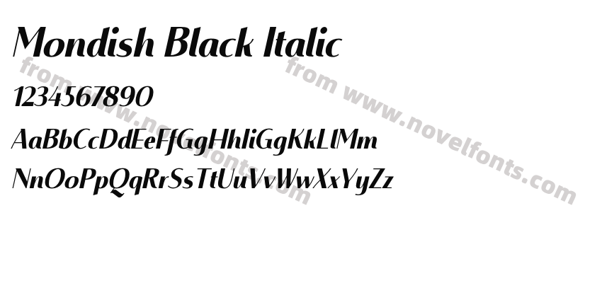 Mondish Black ItalicPreview