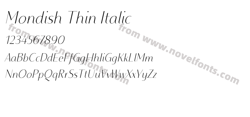 Mondish Thin ItalicPreview