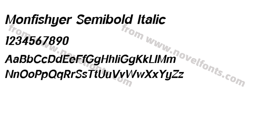Monfishyer Semibold ItalicPreview