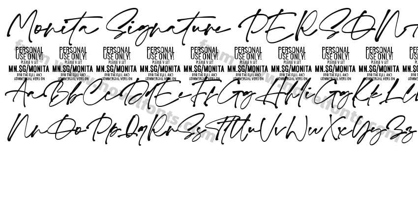 Monita Signature PERSONAL USE BoldPreview
