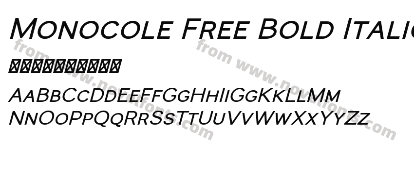 Monocole Free Bold ItalicPreview