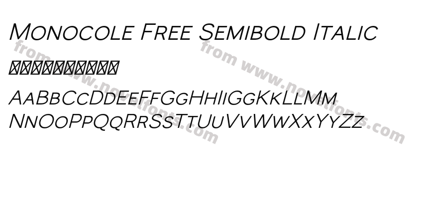 Monocole Free Semibold ItalicPreview