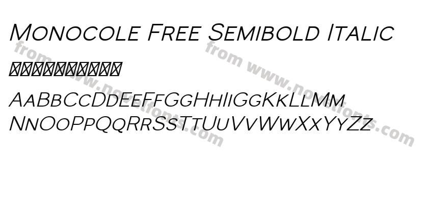 Monocole Free Semibold ItalicPreview