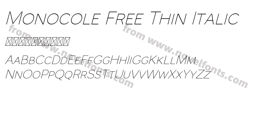 Monocole Free Thin ItalicPreview