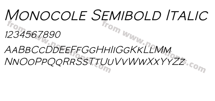 Monocole Semibold ItalicPreview