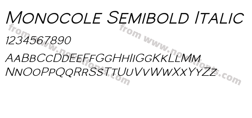Monocole Semibold ItalicPreview