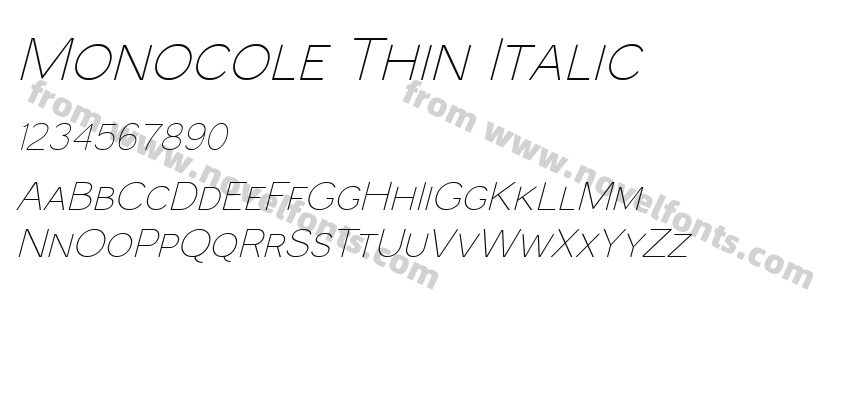 Monocole Thin ItalicPreview