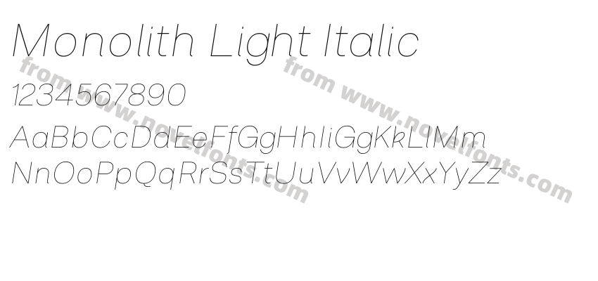 Monolith Light ItalicPreview