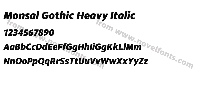 Monsal Gothic Heavy ItalicPreview