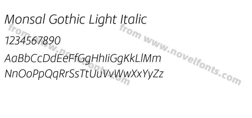 Monsal Gothic Light ItalicPreview