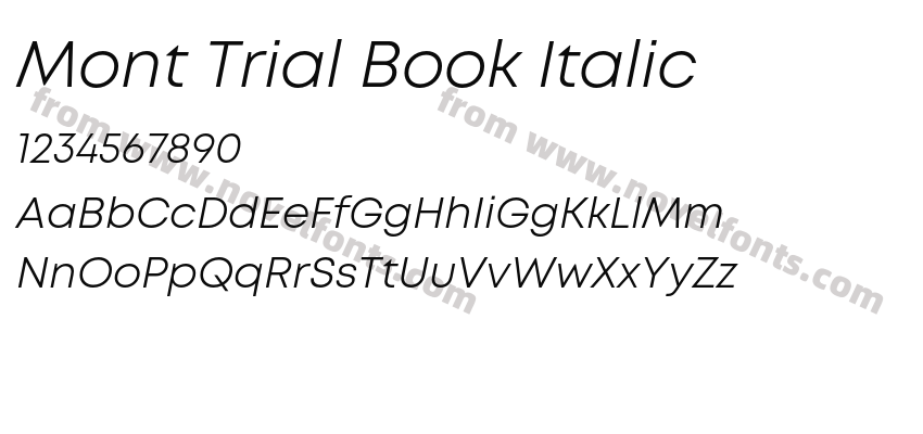 Mont Trial Book ItalicPreview
