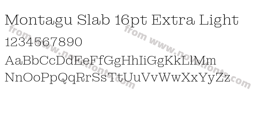 Montagu Slab 16pt Extra LightPreview