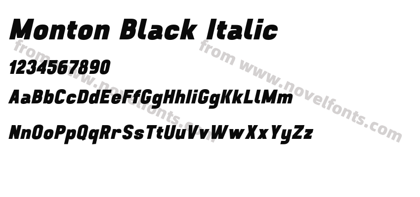 Monton Black ItalicPreview