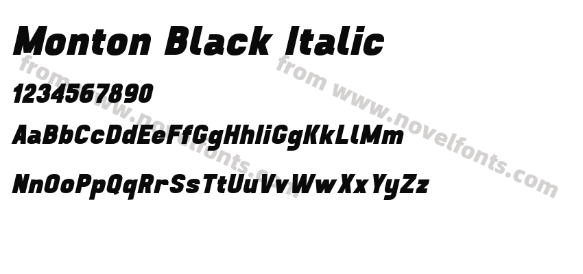 Monton Black ItalicPreview