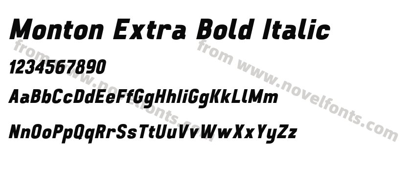 Monton Extra Bold ItalicPreview