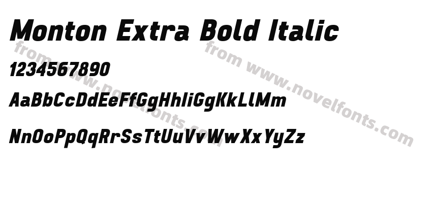 Monton Extra Bold ItalicPreview