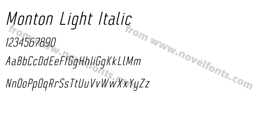 Monton Light ItalicPreview