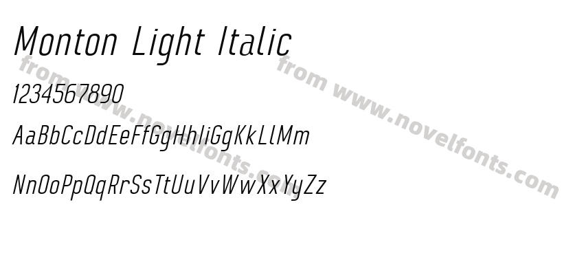 Monton Light ItalicPreview