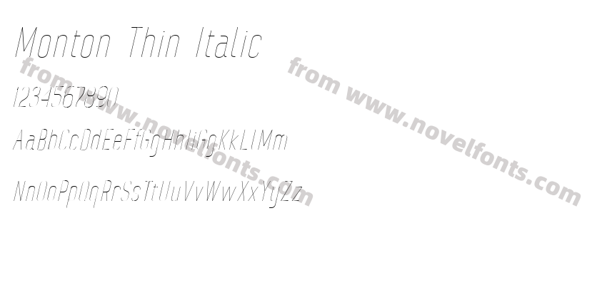 Monton Thin ItalicPreview