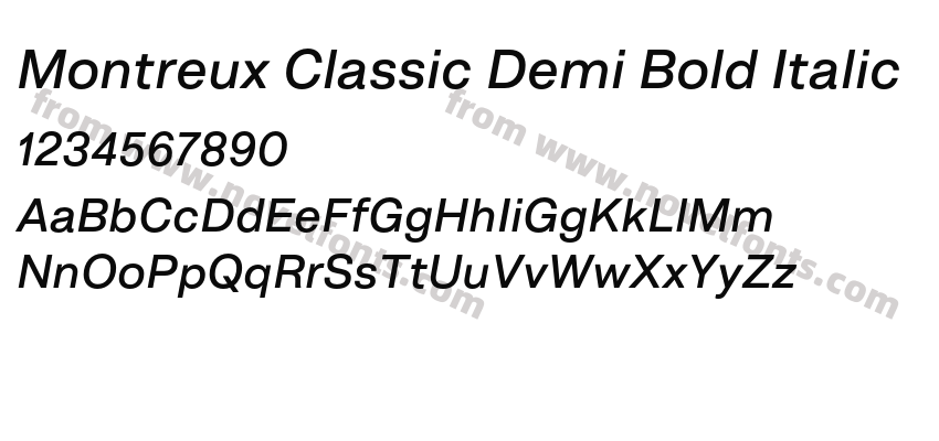 Montreux Classic Demi Bold ItalicPreview