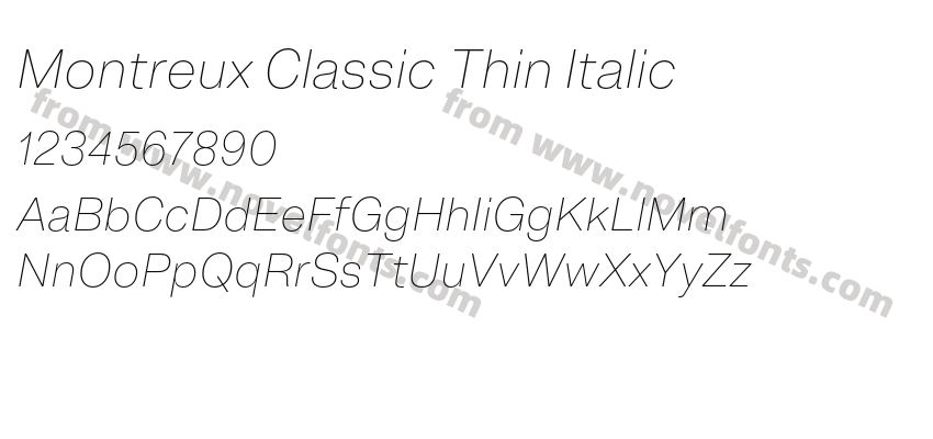 Montreux Classic Thin ItalicPreview