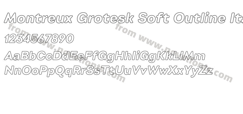 Montreux Grotesk Soft Outline ItalicPreview