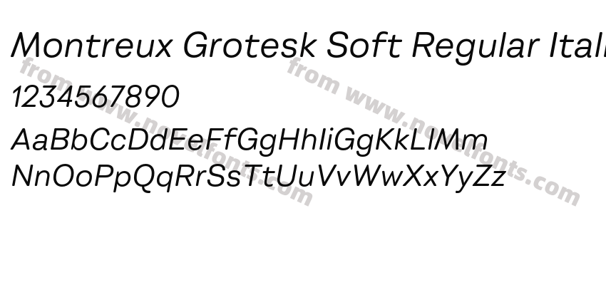 Montreux Grotesk Soft Regular ItalicPreview