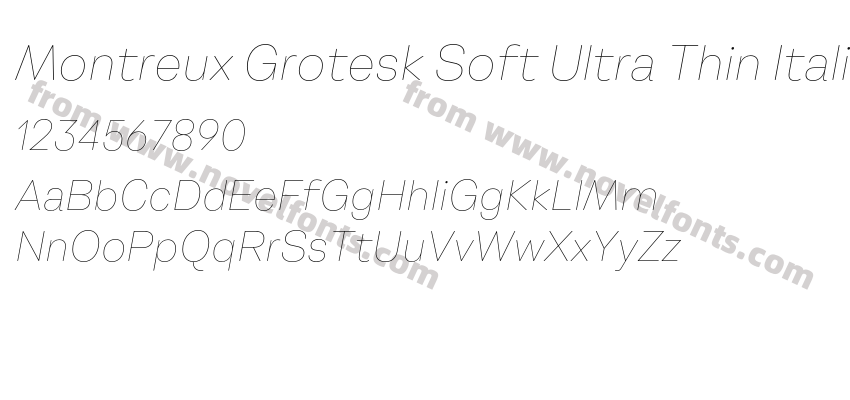 Montreux Grotesk Soft Ultra Thin ItalicPreview