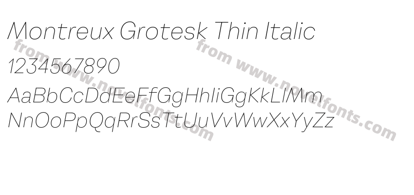 Montreux Grotesk Thin ItalicPreview