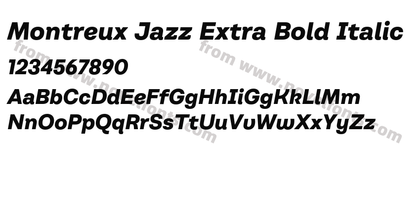 Montreux Jazz Extra Bold ItalicPreview