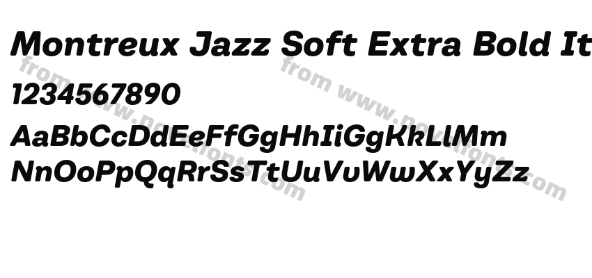 Montreux Jazz Soft Extra Bold ItalicPreview
