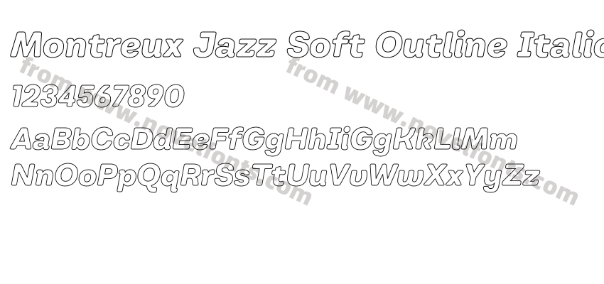 Montreux Jazz Soft Outline ItalicPreview