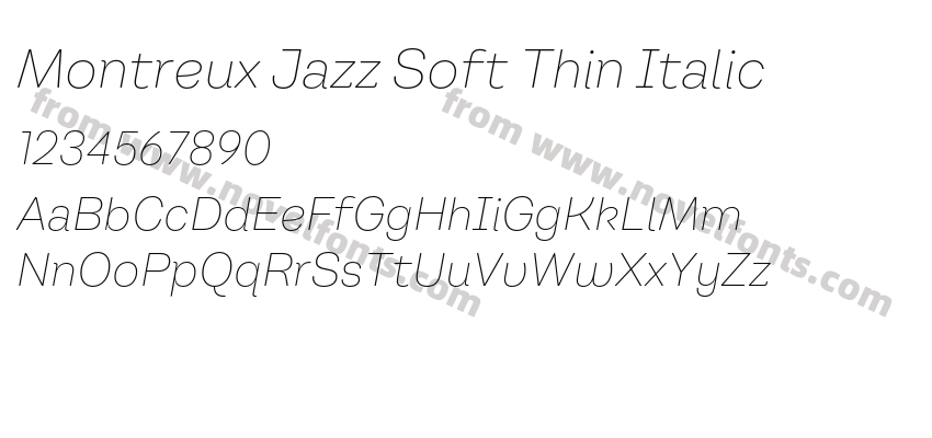 Montreux Jazz Soft Thin ItalicPreview