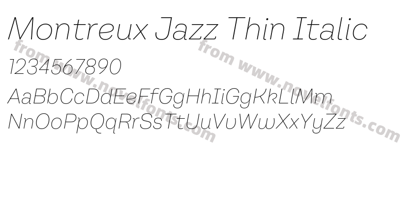 Montreux Jazz Thin ItalicPreview