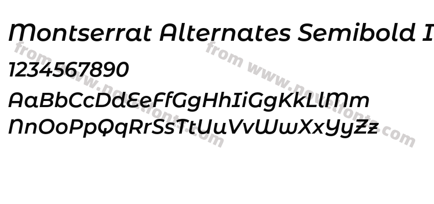 Montserrat Alternates Semibold ItalicPreview