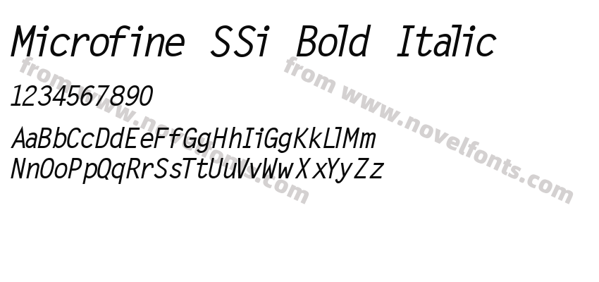 Microfine SSi Bold ItalicPreview