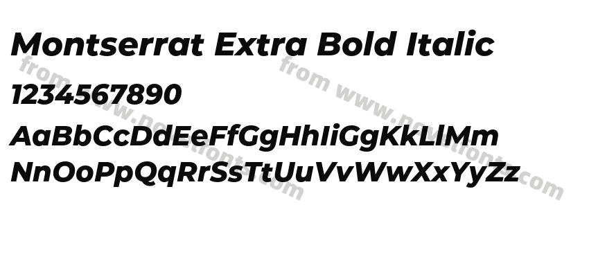 Montserrat Extra Bold ItalicPreview