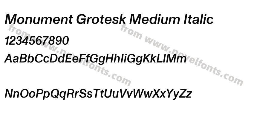 Monument Grotesk Medium ItalicPreview