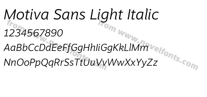 Motiva Sans Light ItalicPreview