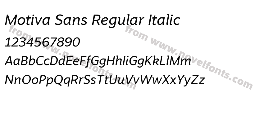 Motiva Sans Regular ItalicPreview