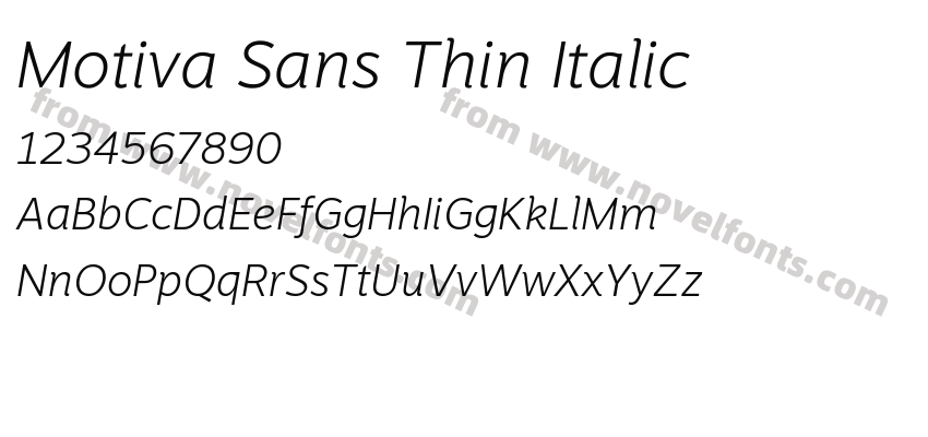 Motiva Sans Thin ItalicPreview