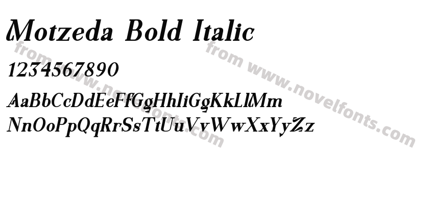 Motzeda Bold ItalicPreview